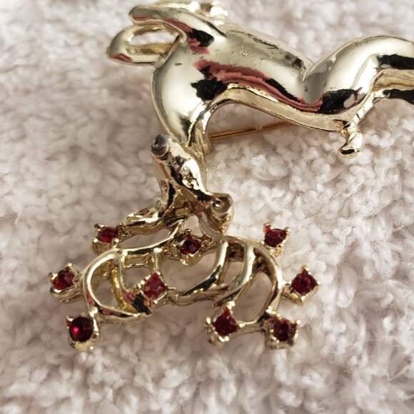 Vintage Dodds Doddz Pin Leaping Reindeer Antlers Pinback 11 W 30th St Newark - Picture 4 of 7